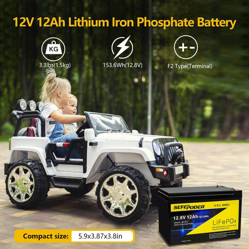 12V 12Ah LiFePO4 Lithium Ion Rechargeable Battery with Built-in BMS F3374