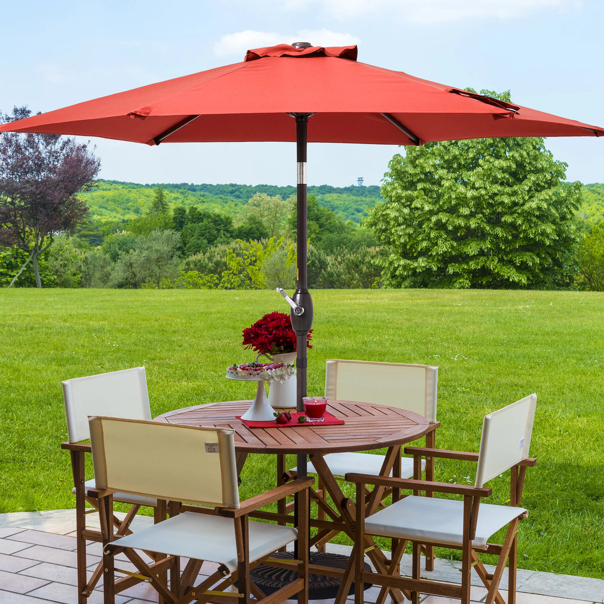 7.5 FT Outdoor Patio Market Umbrella with Tilt Button W7476