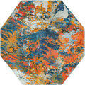 8 Ft Octagon Multi Medium-Pile Rug B28941