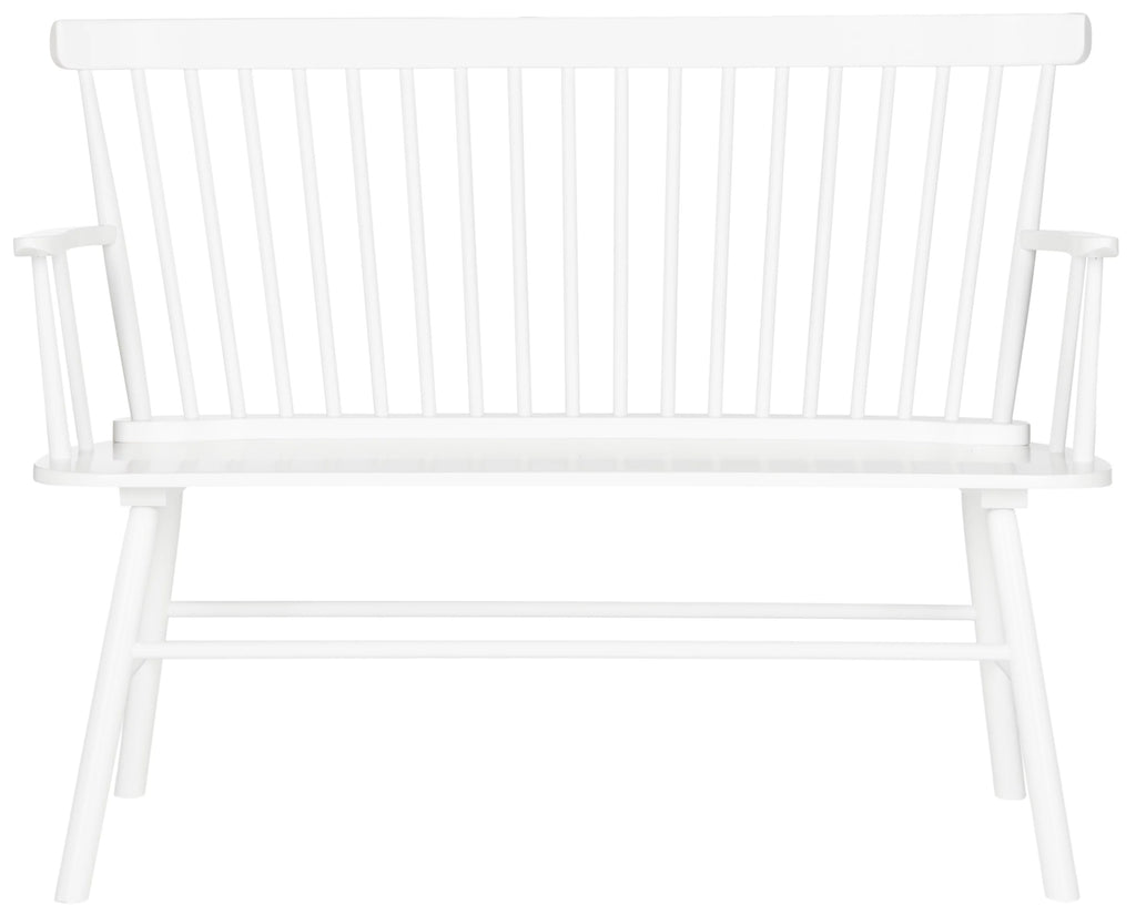 White Spindle back Settee T40806