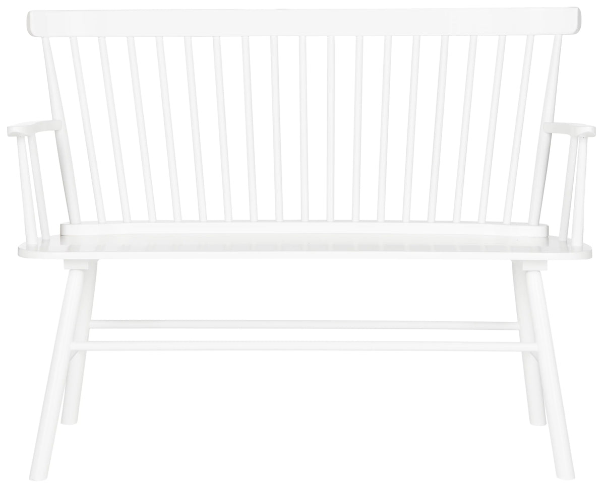 White Spindle back Settee T40806