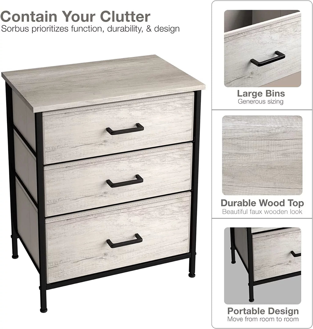 3 Drawer Nightstand M7630