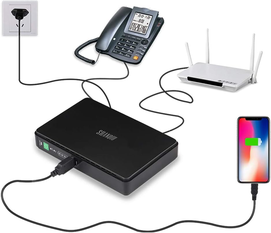 Mini UPS Battery Backup Uninterruptible Power Supply with 10000mAh Batterypack H5717