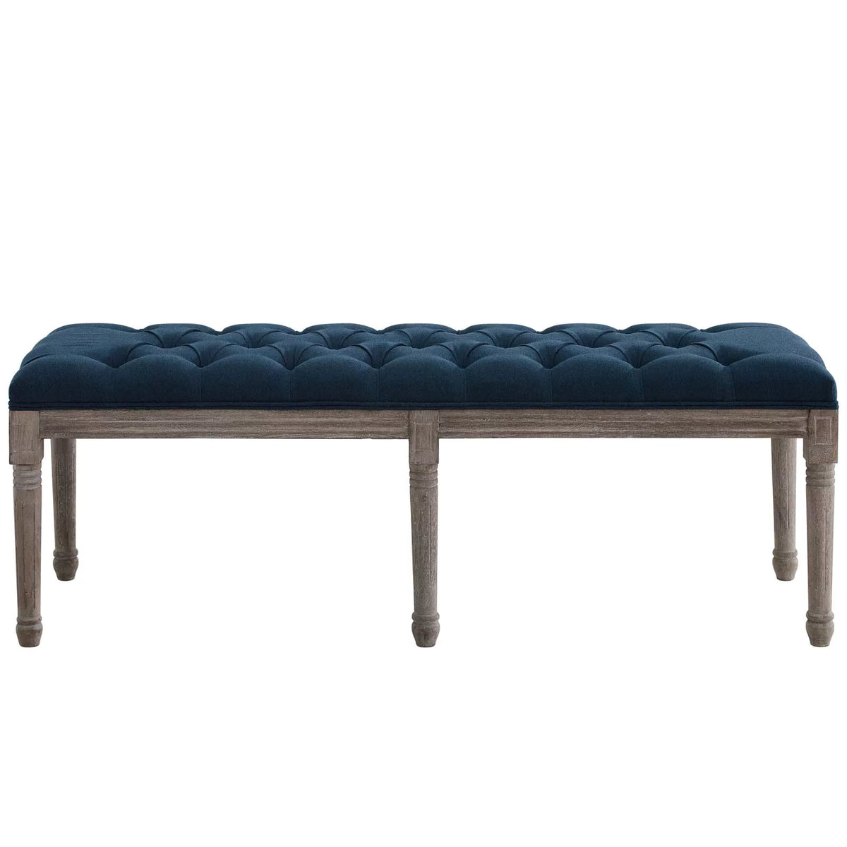 Navy Upholstered Fabric Bench C83379