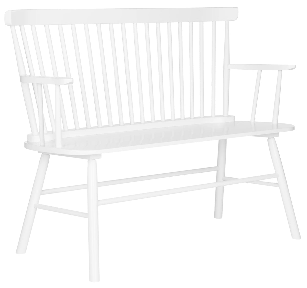 White Spindle back Settee T40806