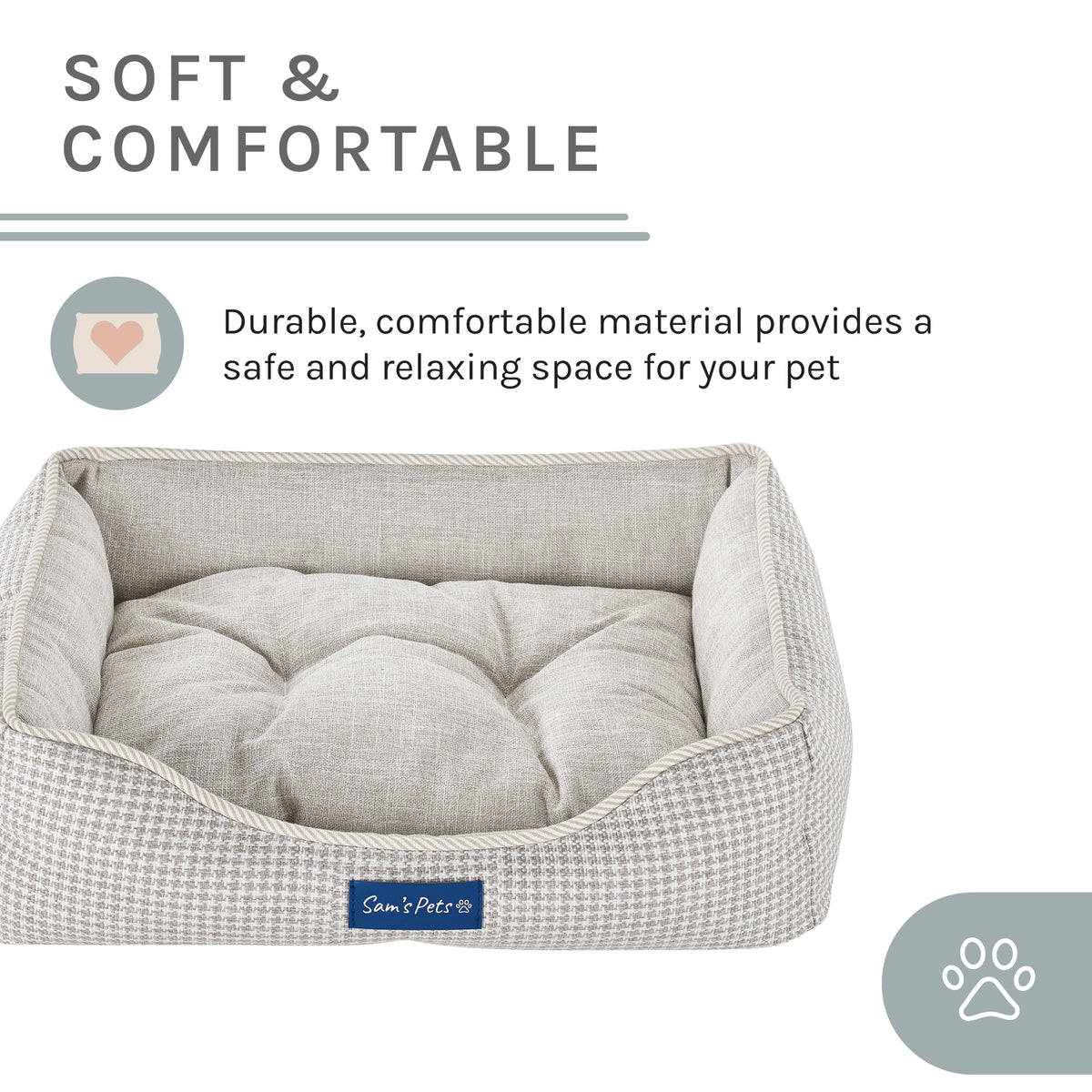 Brown Plaid Dog Bed S740446