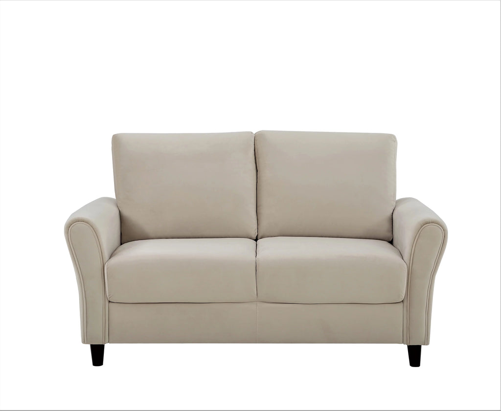 Ivory Velvet Sofa and Loveseat P687