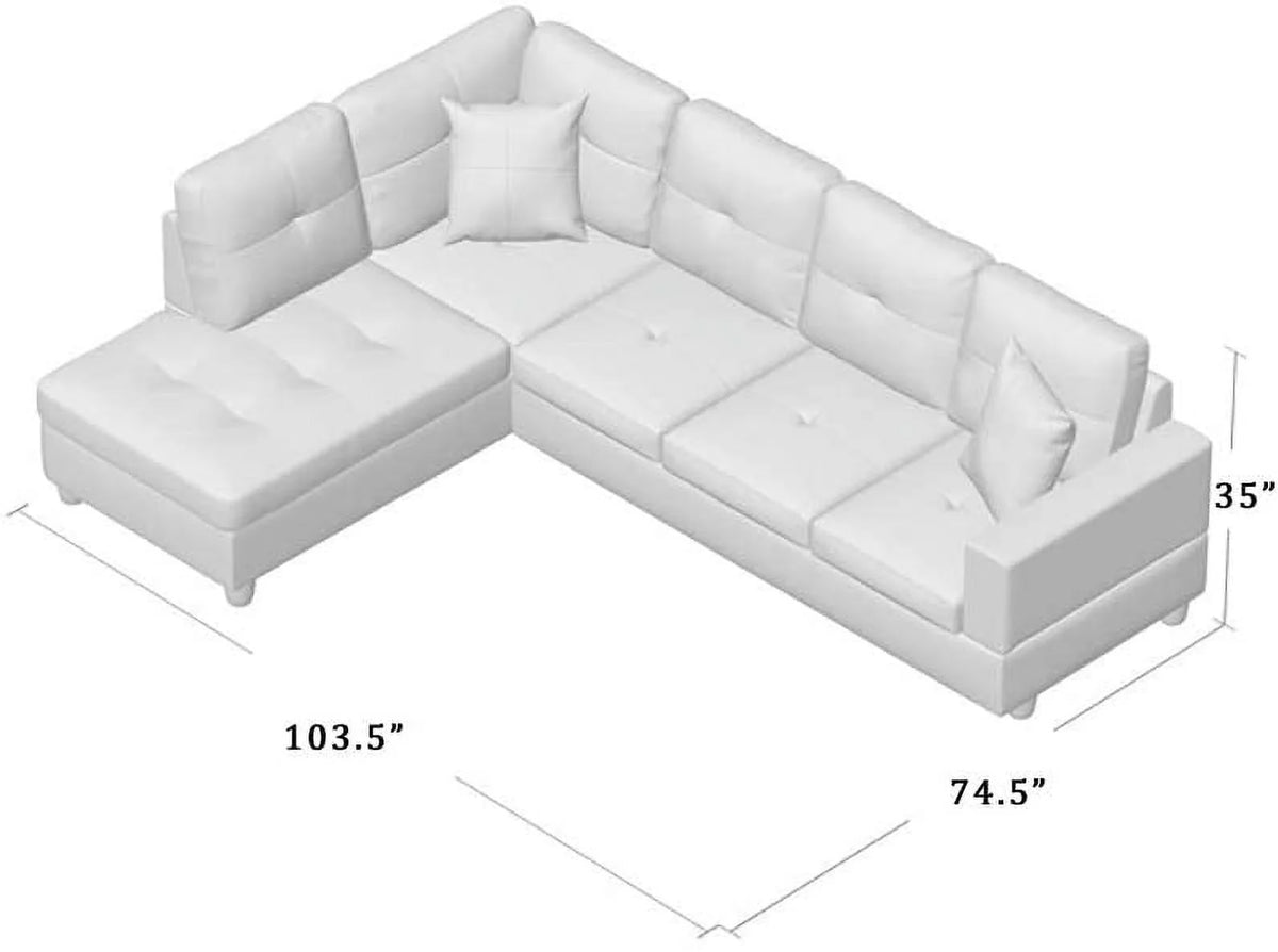 Leather L Shape Sectional Sofa Set W4342