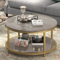 Round Coffee Table with Storage Open Shelf P87586
