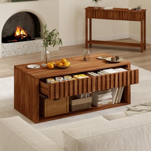 Lift Top Coffee Table with Storage Shelf U749