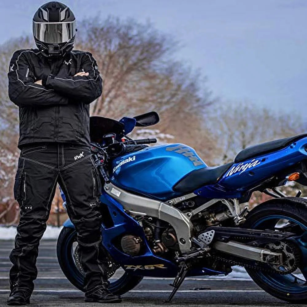 Black Waterproof CE Armored Motorcycle Pants R918070