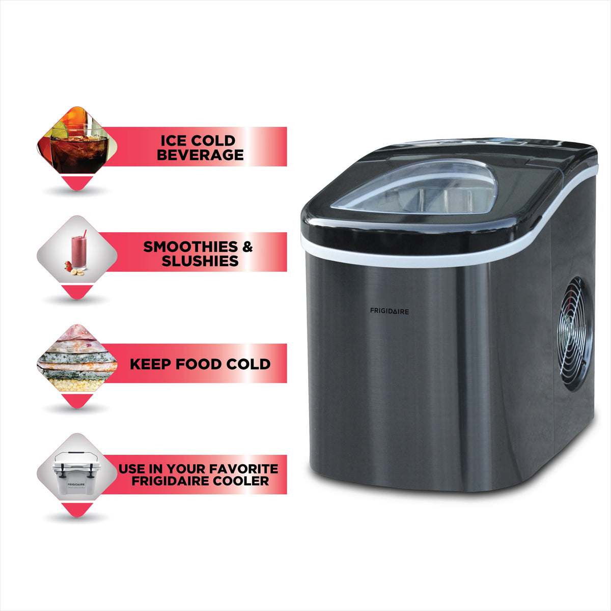 2.3 Qt. Stainless-Steel Counter Top Ice Maker Y53064