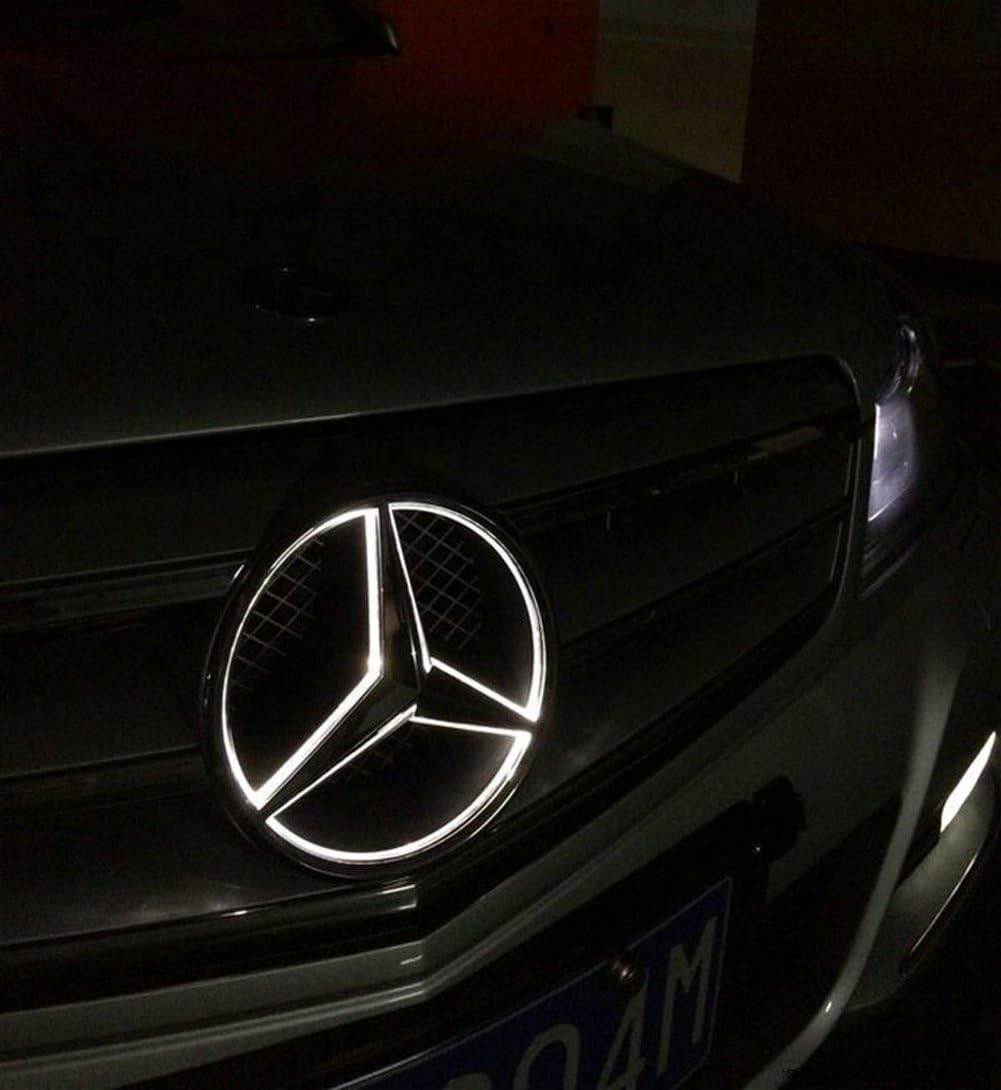 Car Front Grille Star Emblem LED Logo Light White Pack of 2 Z798