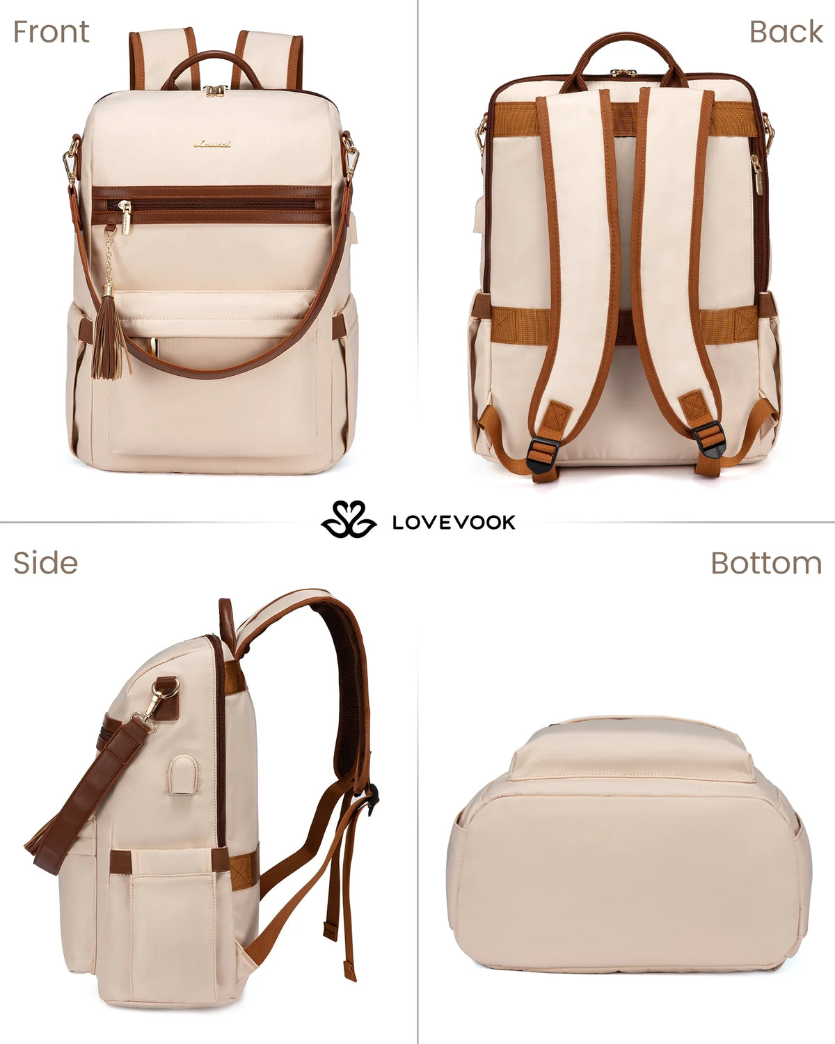 15.6" Laptop Backpack with USB Port Convertible Daypack N2149