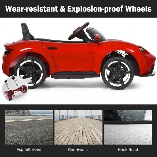 Red 12V Kids Ride on Car with MP3 and LED Light M977242