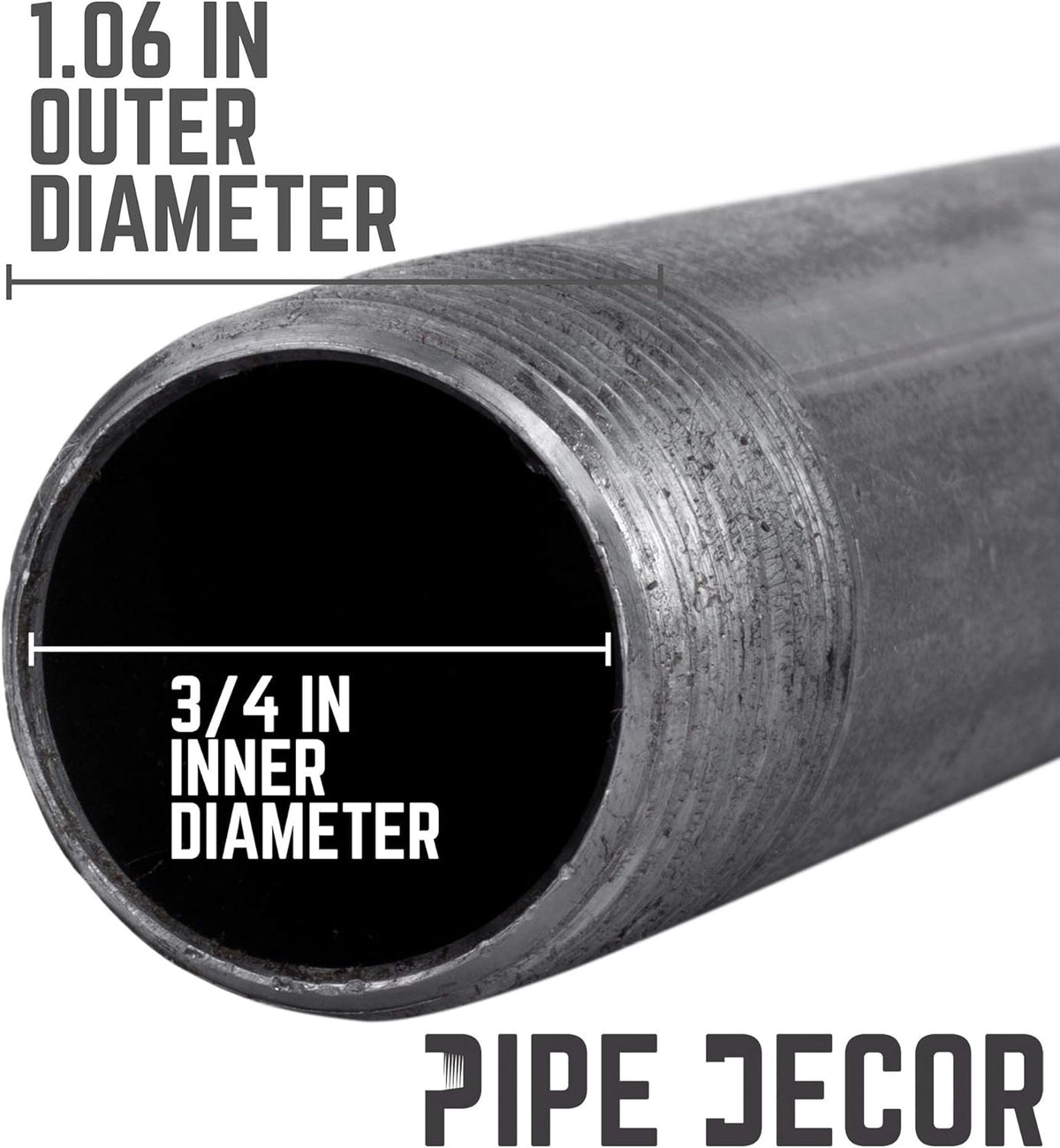 Industrial Steel Grey Cast Iron Pipe 4 Pack Z566