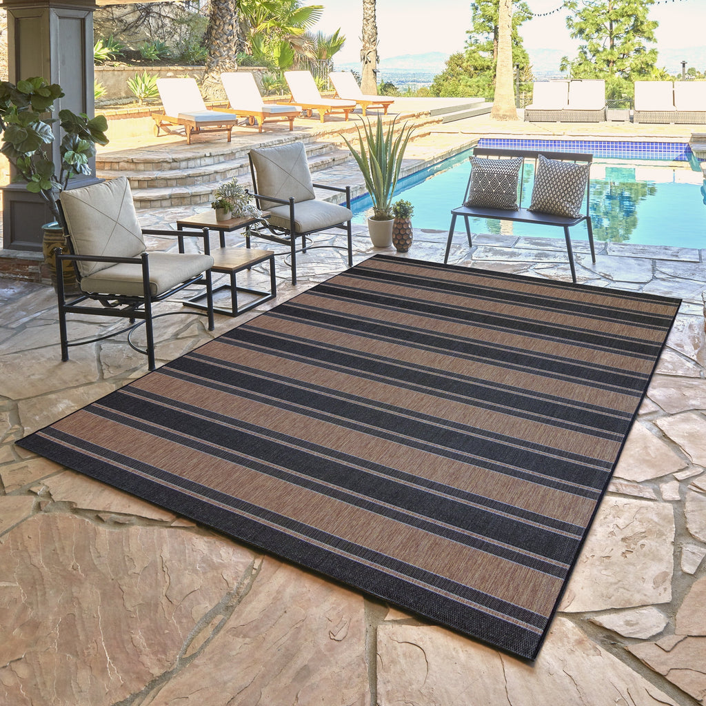 Modern Striped 8x10 Outdoor Area Rug G662100