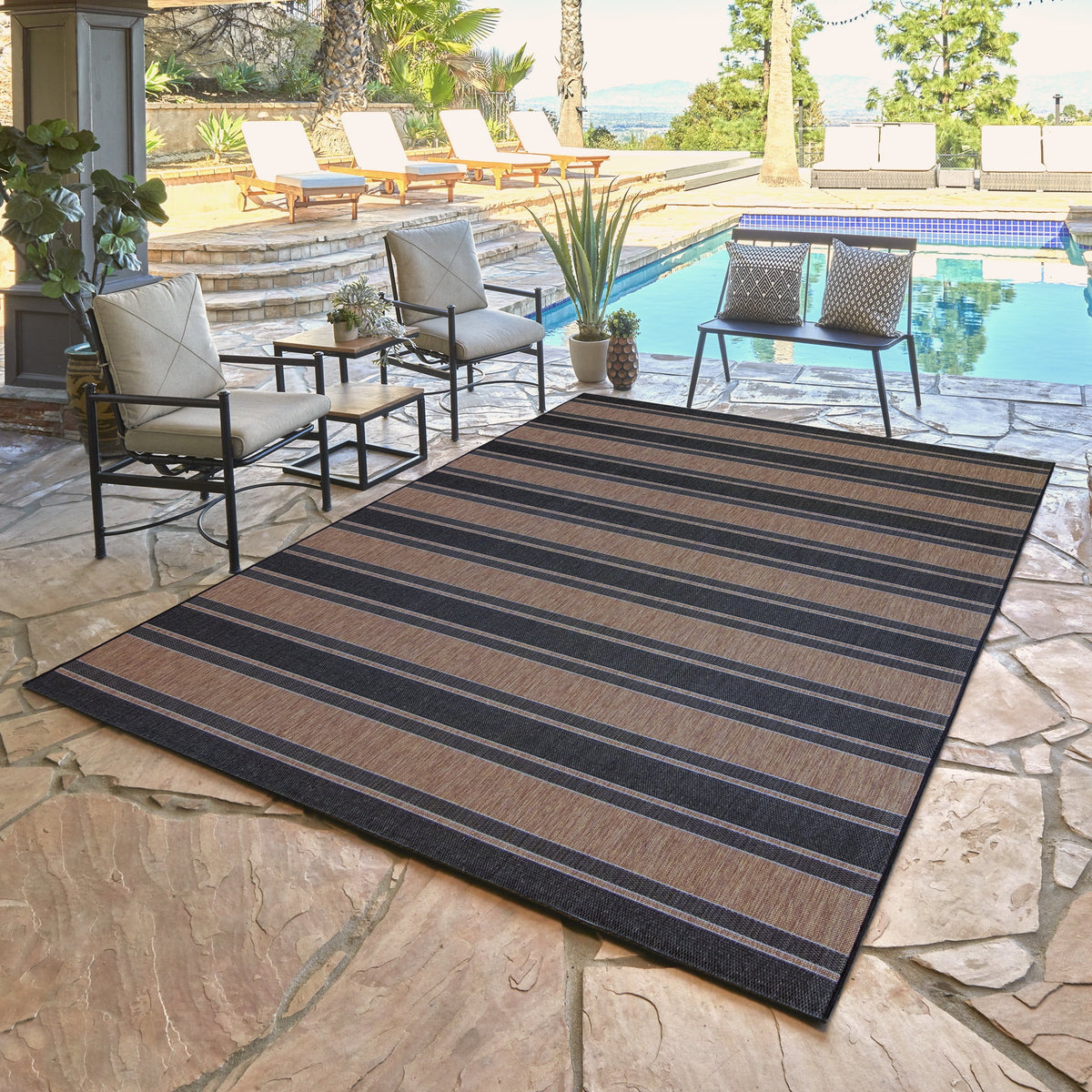 Modern Striped 8x10 Outdoor Area Rug G662100