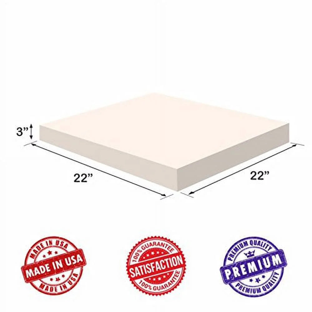 Visco Memory Foam Square Sheet 3"Hx22W"x22L" 2.5 lb Regular Density E4360