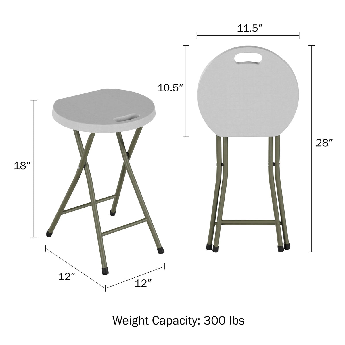 White Set of 2 Portable Bar Stool G693597