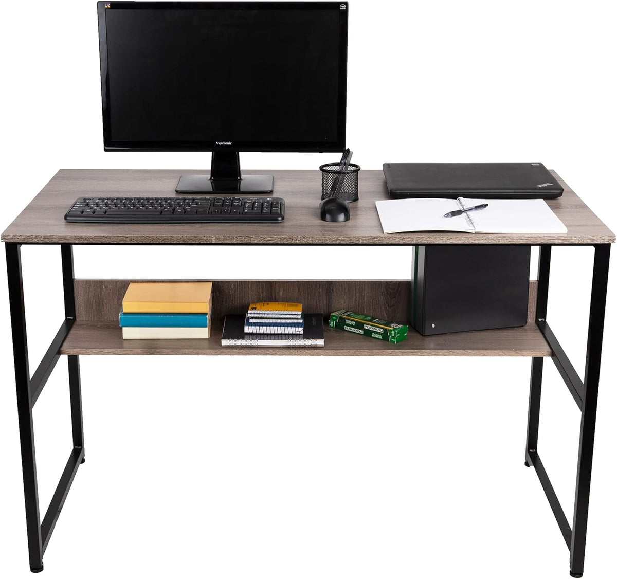 Black Collapsible Rustic Desk, 42 Inch, Pack of 2 L74391