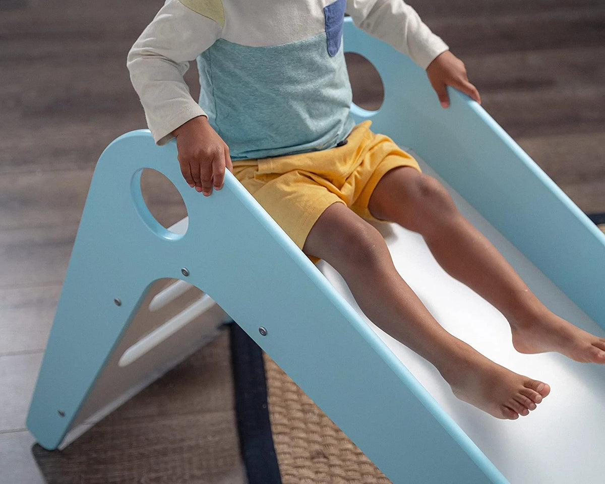 Wooden Indoor Slide for Kids Ages 18mo - 4 Years (Blue) E662281