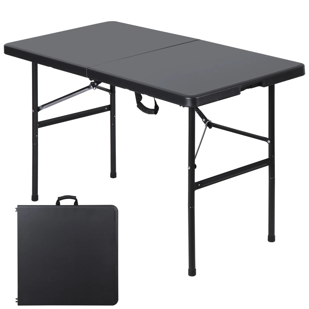 4 Ft Black Folding Plastic Table O6709