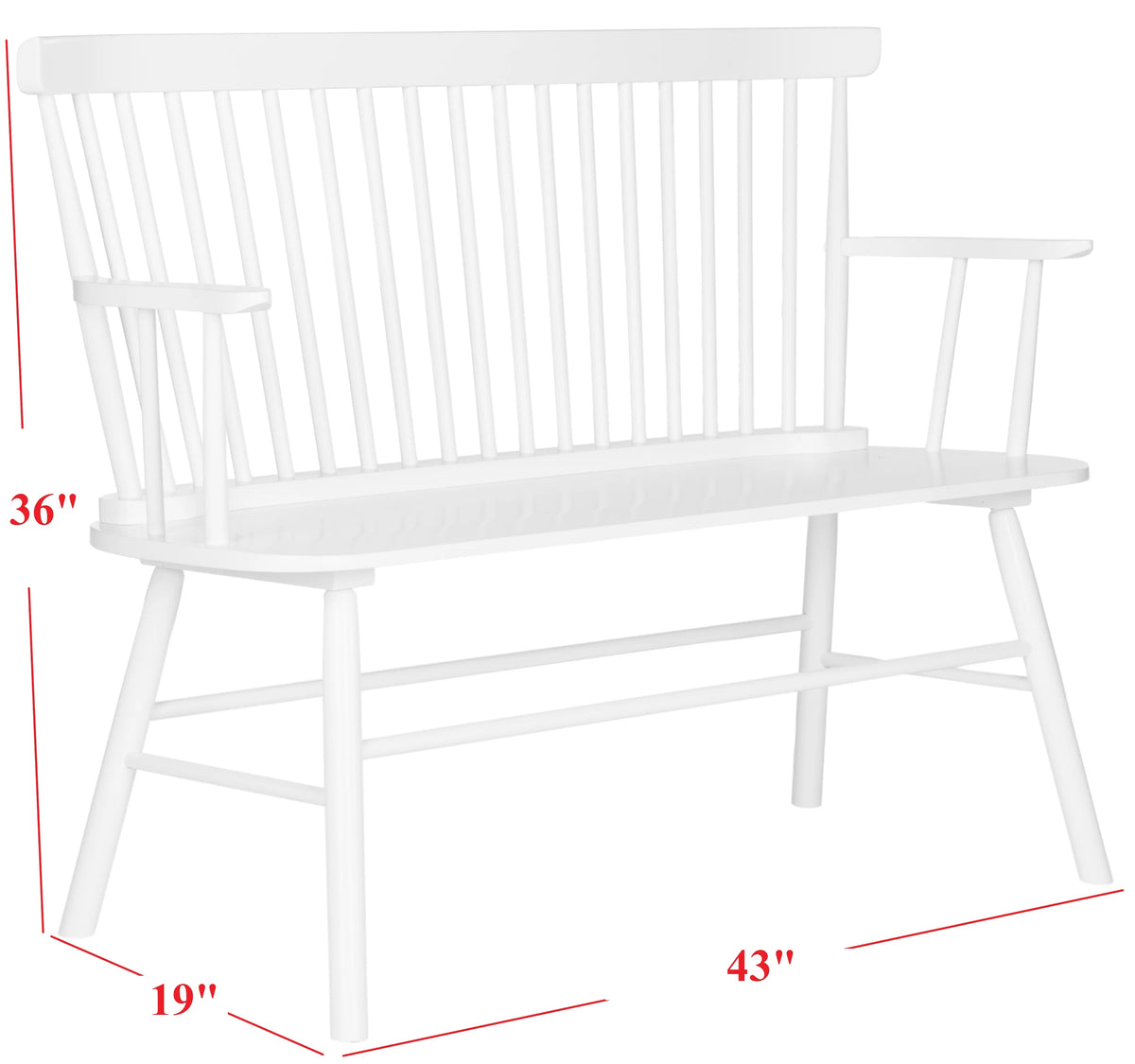 White Spindle back Settee T40806