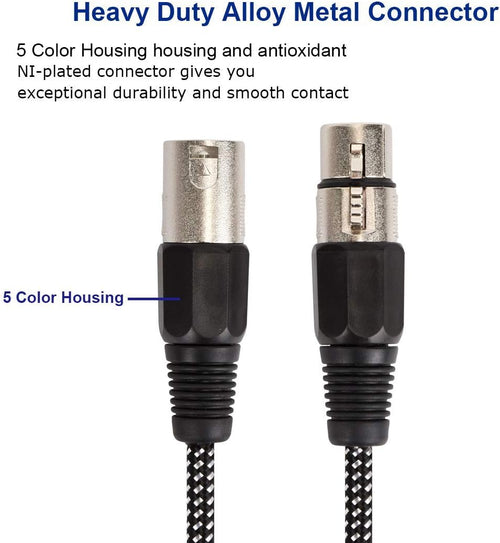20 FT Colored Nylon Braided Balanced XLR Microphone Cable X447