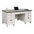 White Gray Wood Double Pedestal Desk R730