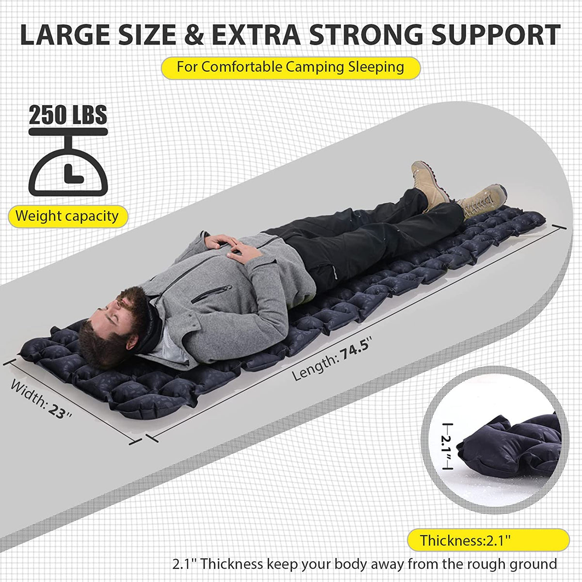 Navy Blue One Person Camping Mattress Z29862