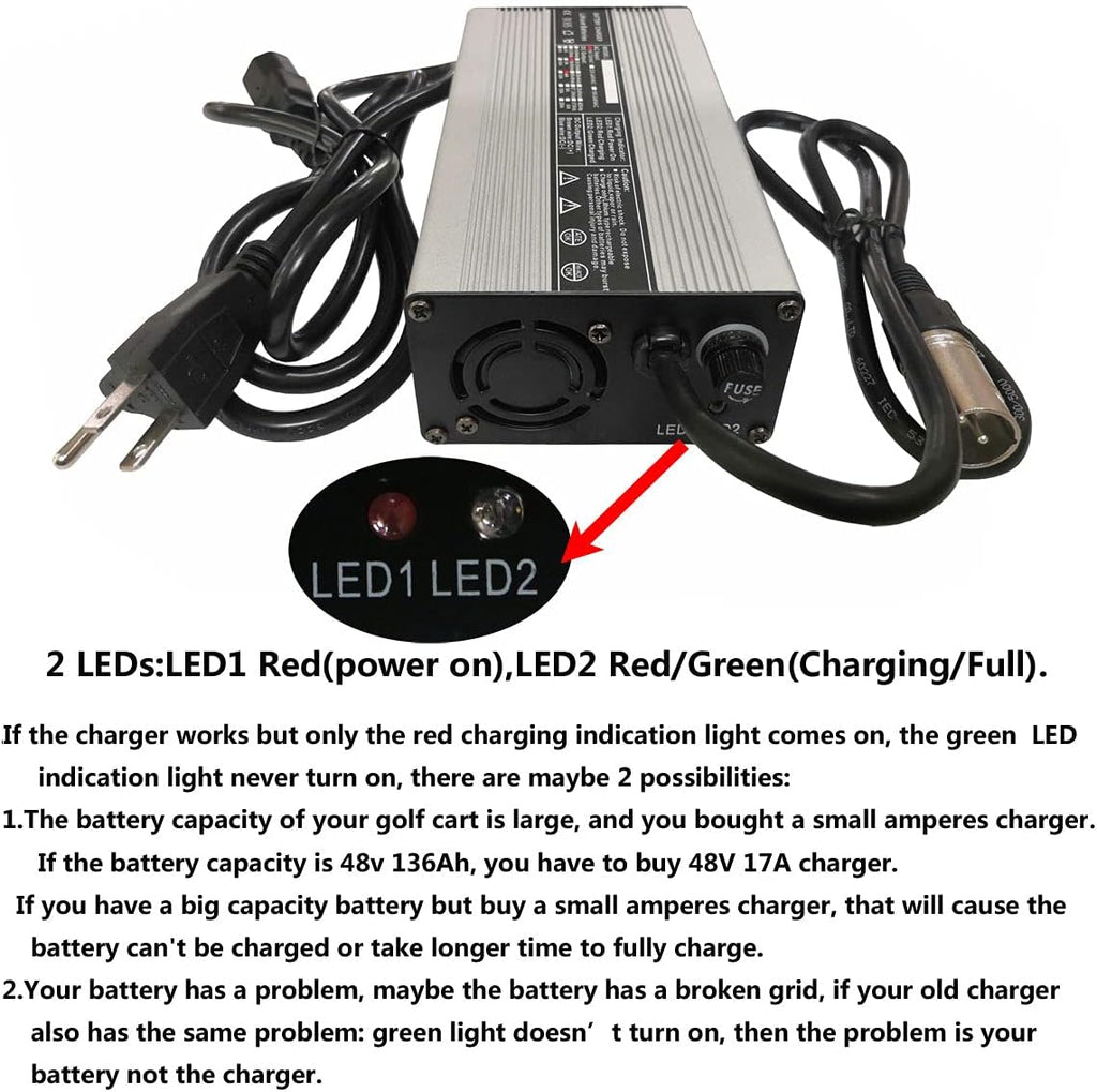 54.6V 4A Battery Charger for 48V 13S Lithium Battery with 3-Pin XLR Connector Pack of 2 V857