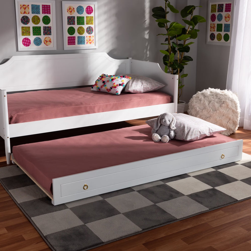 White Finished Wood Twin Size Trundle S166603