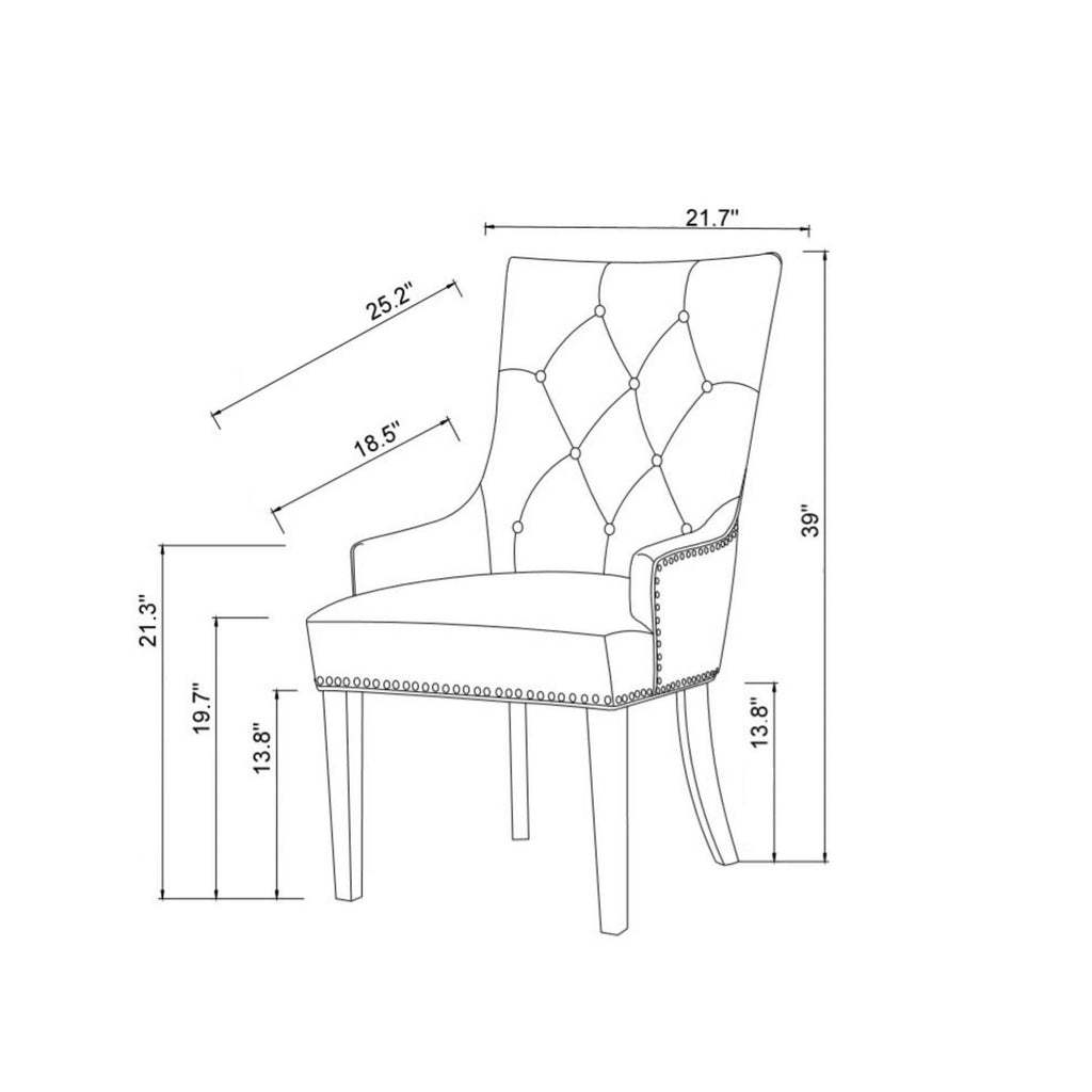 Button Tufted PU Leather Dining Side Chair C561446
