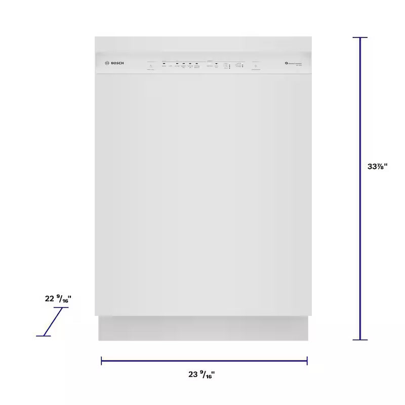 White Front Control Tall Tub Dishwasher with Stainless Steel Tub M3855
