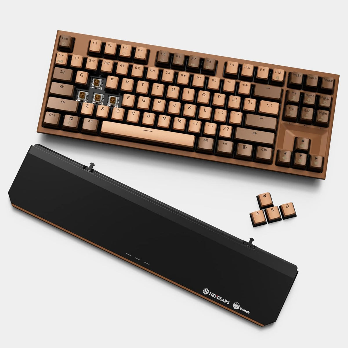 Wireless Mechanical Keyboard with Blue Kailh Box Switches, Tenkeyless Compact 87-Key Keyboard with Wrist Rest C394346