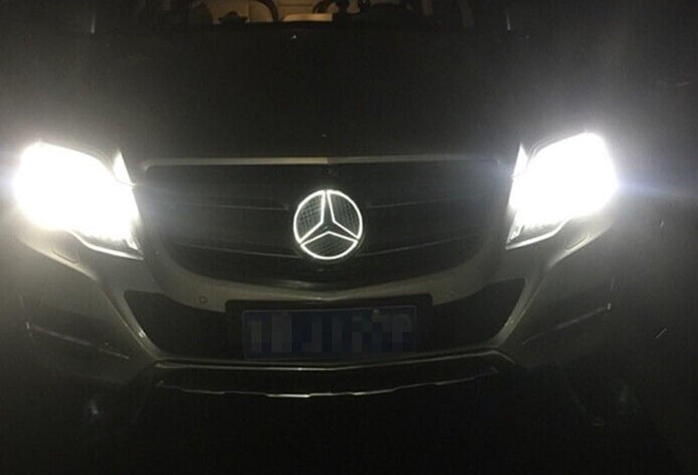 Car Front Grille Star Emblem LED Logo Light White Pack of 2 Z798