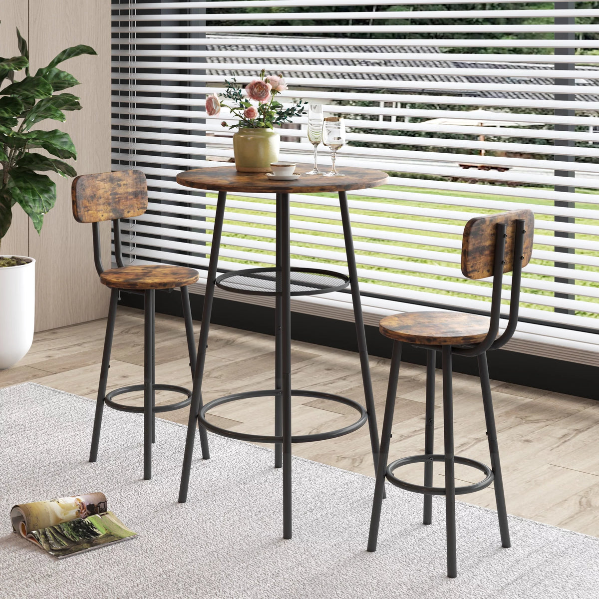Bar Table with 2 Bar Stools G7166