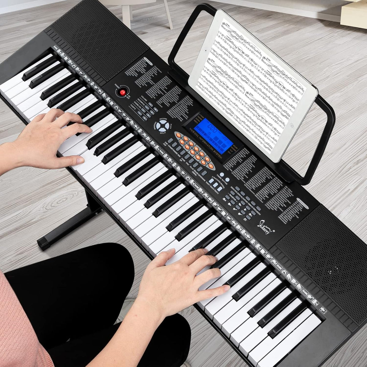 61-Key Portable Electronic Keyboard Piano with LCD Screen S110