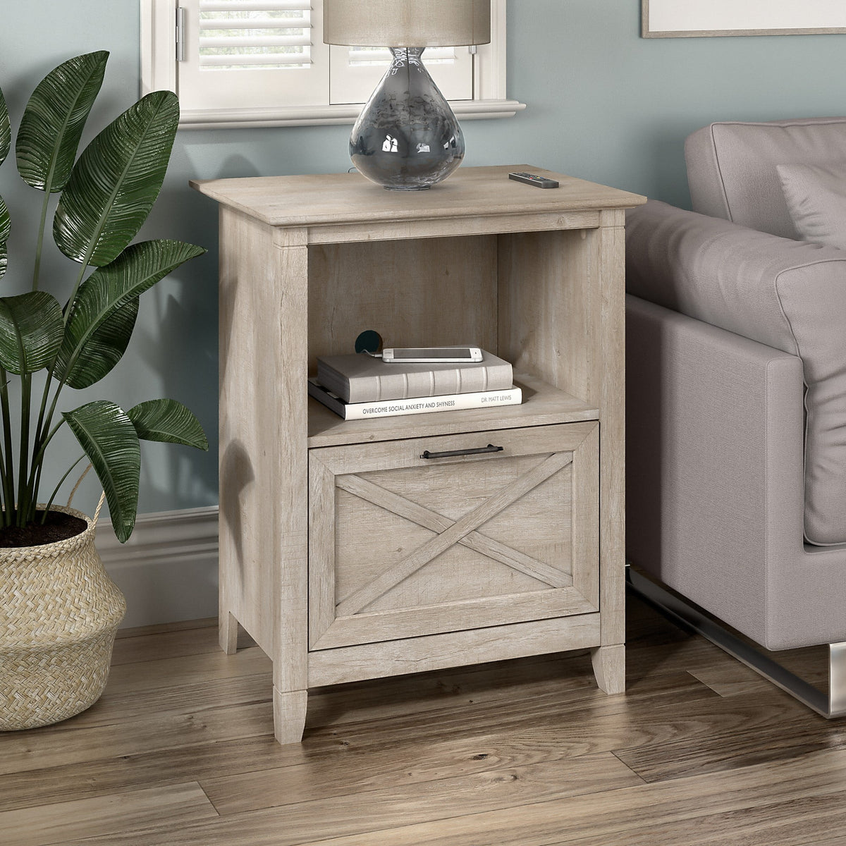 Washed Gray End Table X240015