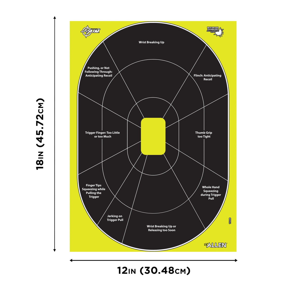 Splash Firearm Shooting Targets, 100-Pack, Black O303383