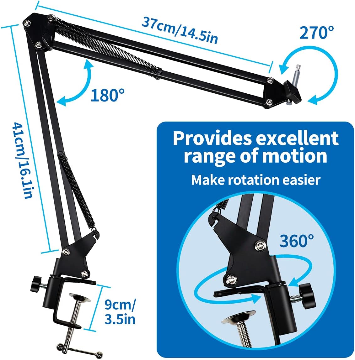 Microphone Isolation Shield Kit with Microphone Arm Boom Stand Absorbent Foam Z11009