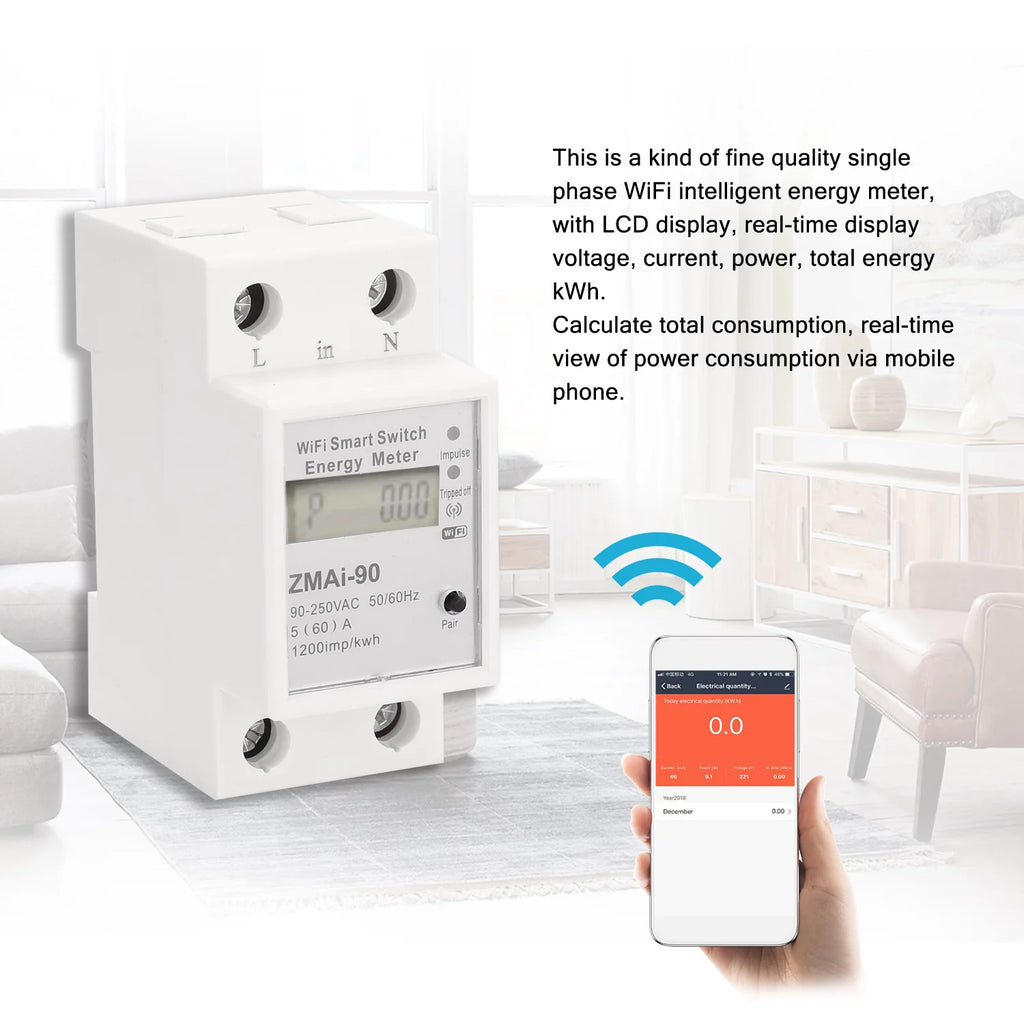 Single-Phase Din Rail Wifi Intelligent Energy Meter Q2842