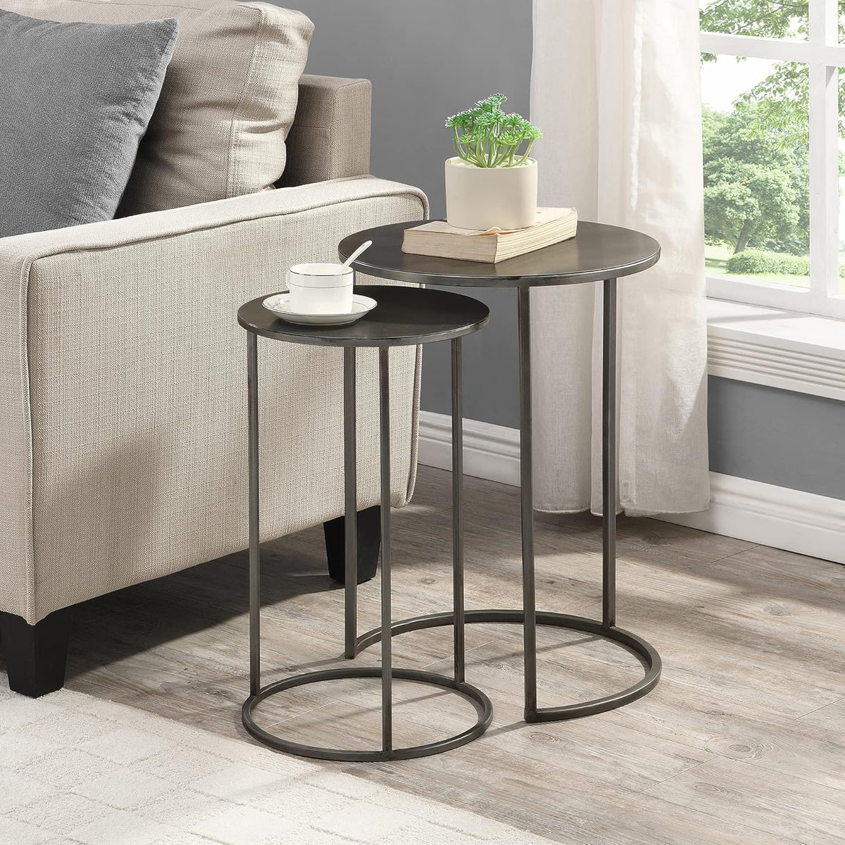 Silver Nesting Coffee Table 2-Piece Set J292375