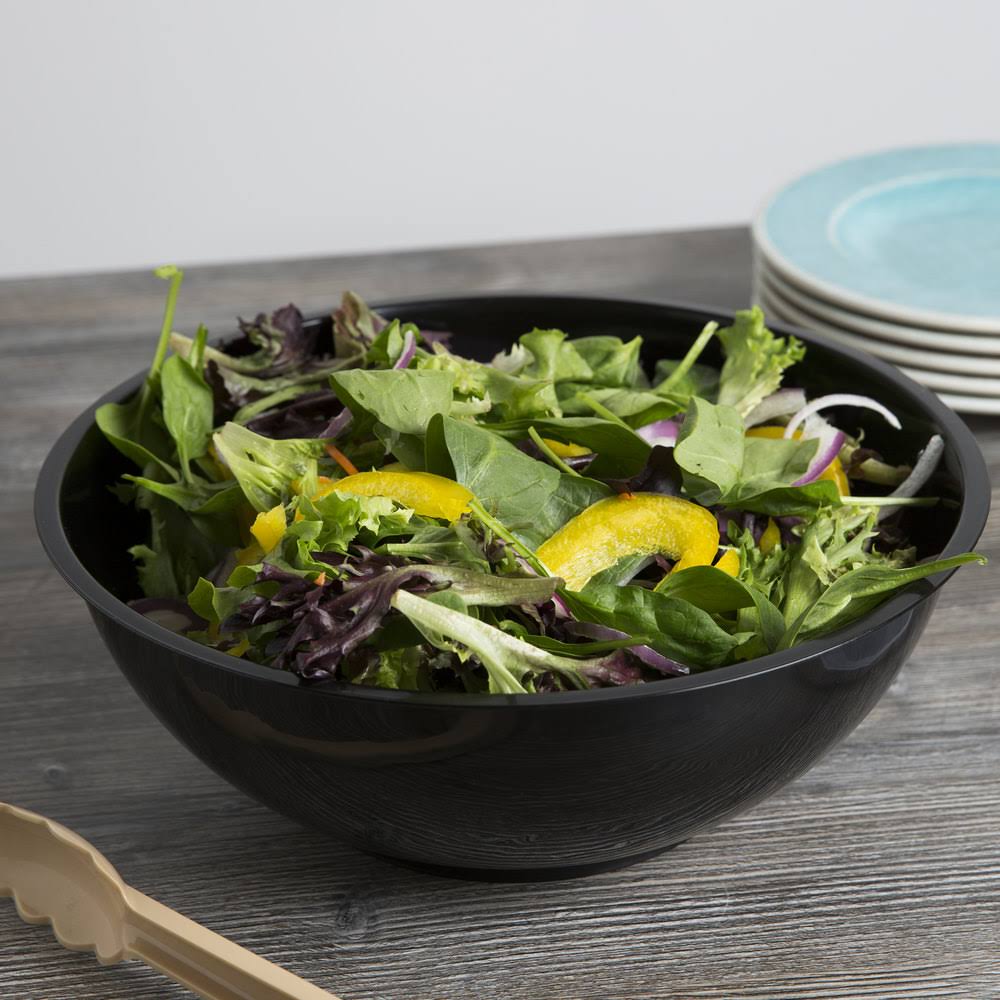Black High Profile Plastic Catering Bowl - 25/Case F83233