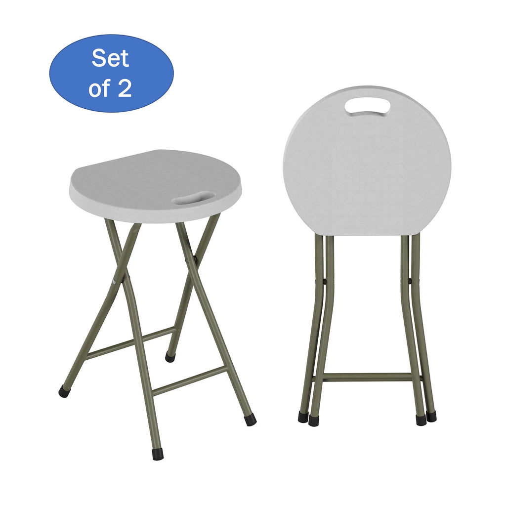 White Set of 2 Portable Bar Stool G693597