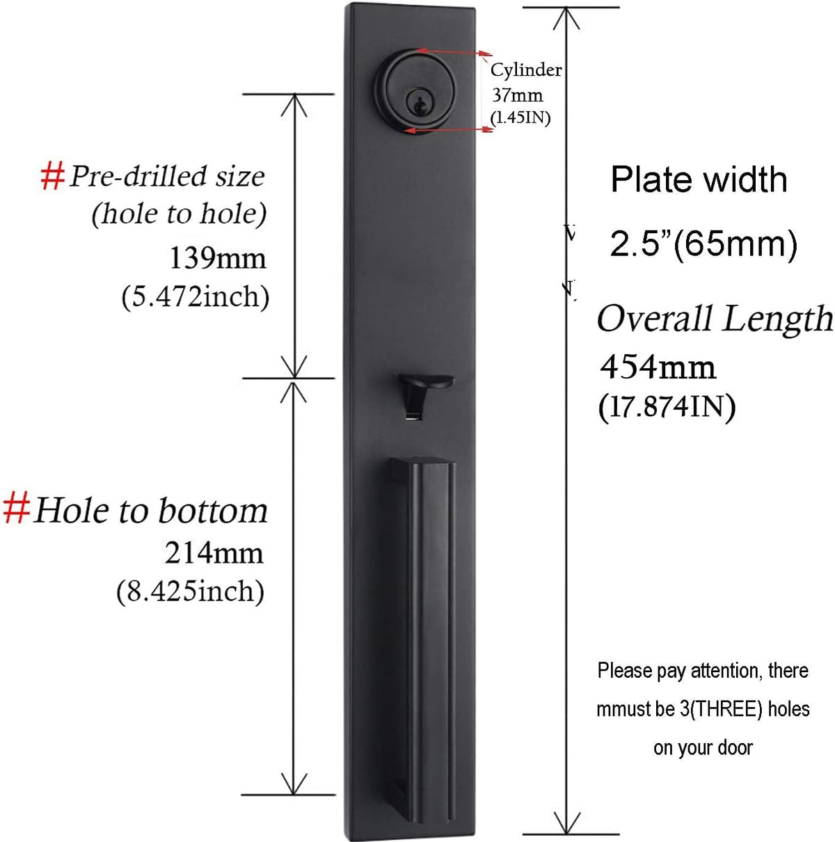 Matte Black Handleset with Deadbolt Z9349