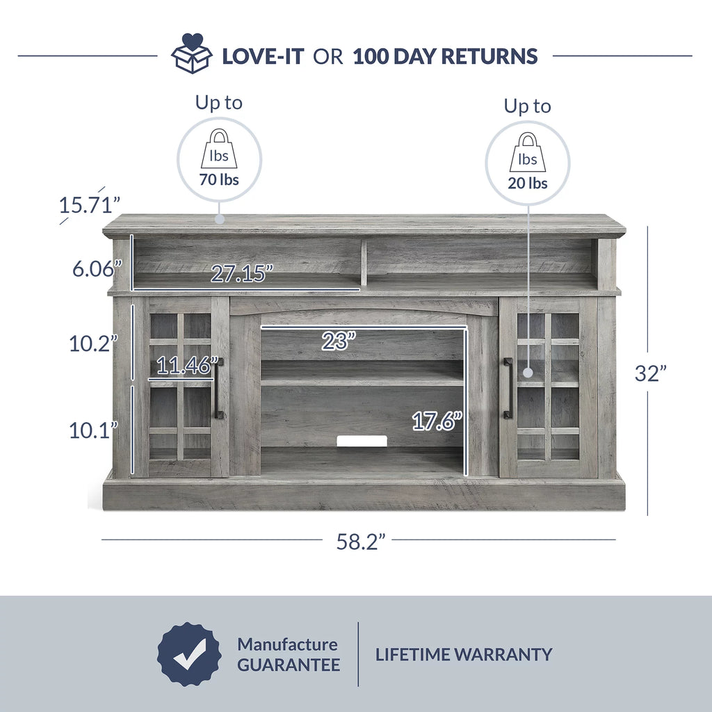 Gray Wash TV Stand O7652