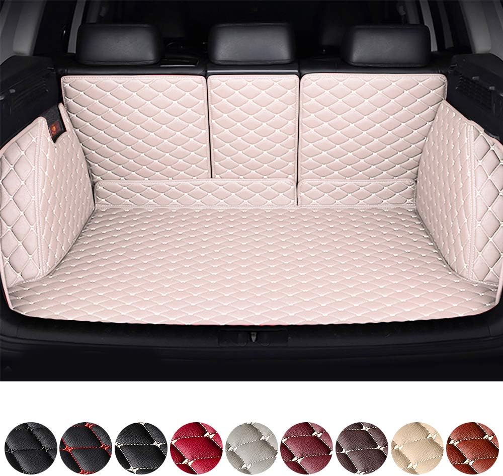 Black & Beige Waterproof Non-Slip Leather Trunk Mat Pack of 2 J89373
