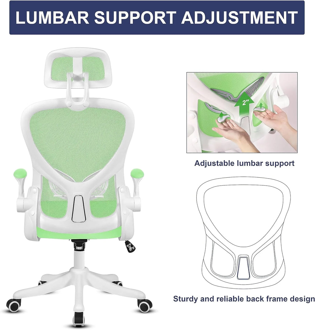 Ivory White Leather Office Chair with Flip Up Armrest X71176